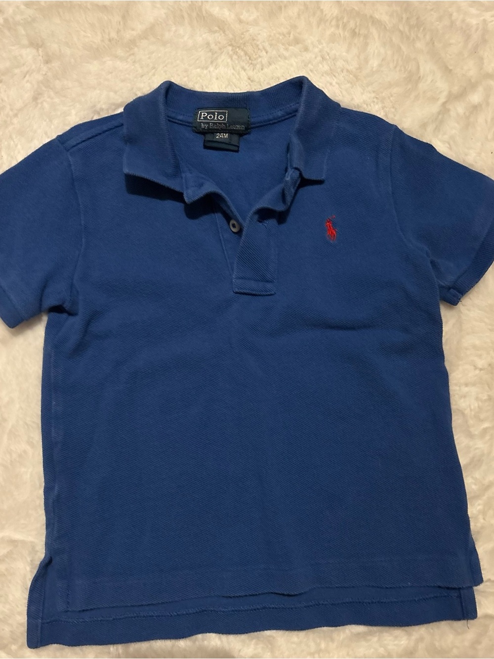 Polo Ralph Lauren Cotton Mesh Polo Shirt Blue 24 months